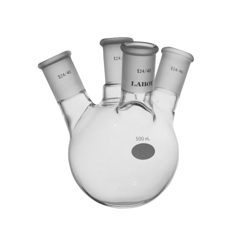 Laboy Four-Neck Round Bottom Distilling Flask - Versatile for Various Distillation Methods