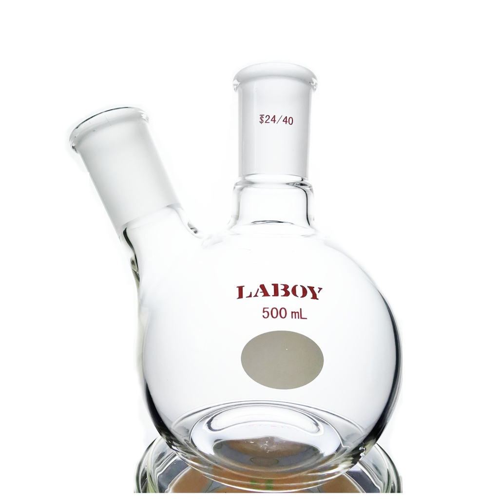 Laboy Glass 2-neck Flat Bottom Boiling Flask with Dual Standard Taper Outer Joints