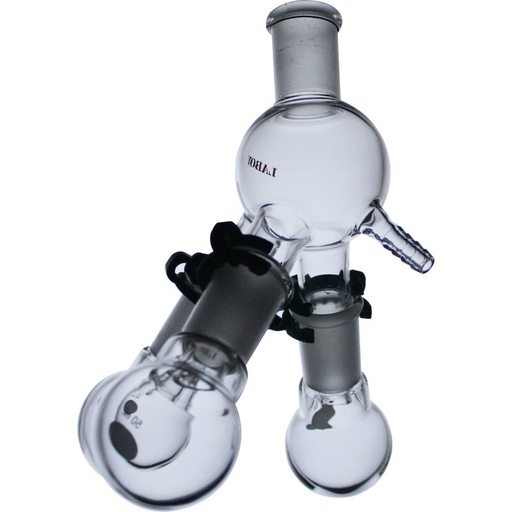 [HMK31014] Laboy Glass 24/40 Distillation Receiver W/ Hose Connection&3Pcs Rbf 3 Pcs Clips